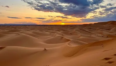 3-day Sahara desert tour from Marrakech to Merzouga — camel ride at Erg Chebbi dunes